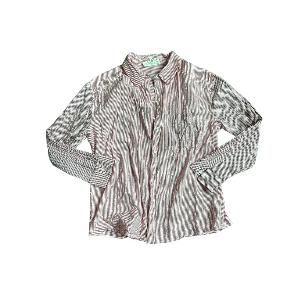 ba&sh Red White Striped‎ Cotton Button Down Shirt Enor Rouge Women's 6